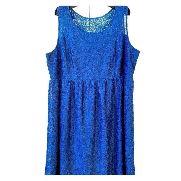 BLUE LACE LINED SIZE 22 by LANE BRYANT - Picture 1 of 6
